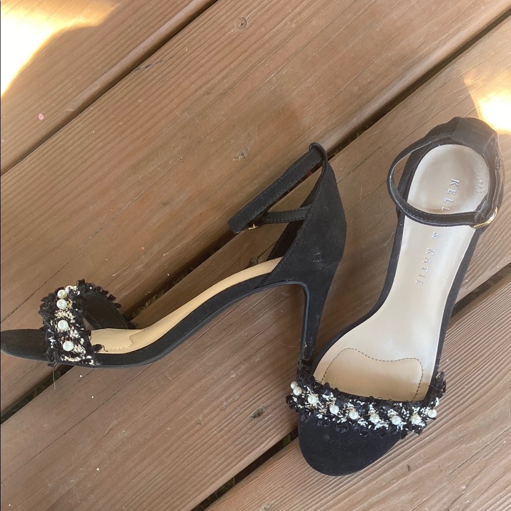 Kelly & Katie Black Crystal Embellished Heels